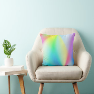Modern faux iridescent pastel rainbow coloured Cushion