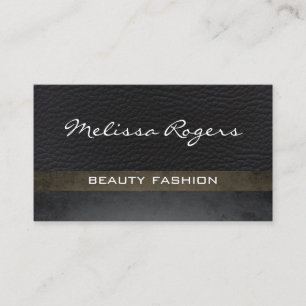 Modern Faux Leather with Chic Texture Business Card