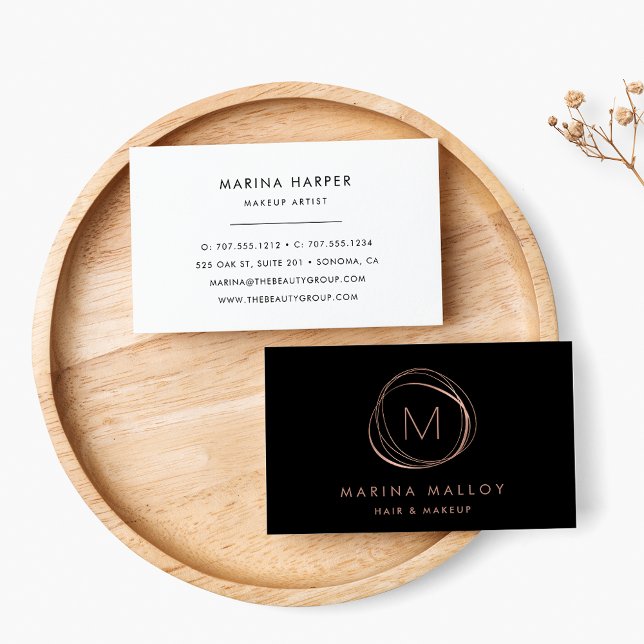 Modern Faux Rose Gold Abstract Business Card (Creator Uploaded)