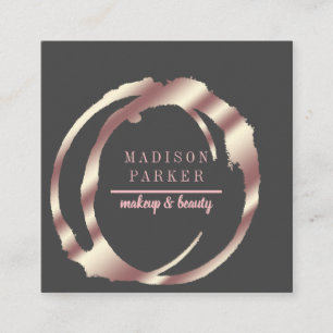 Modern Faux Rose Gold Abstract Square Business Card