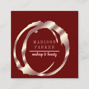 Modern Faux Rose Gold Abstract Square Square Business Card