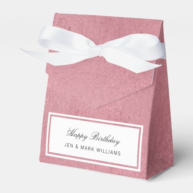 Modern faux rose gold favour box (Front Side)