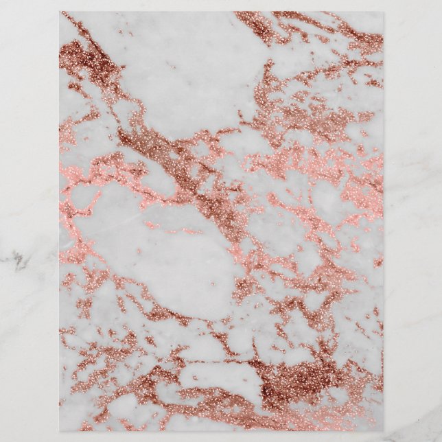 Modern faux rose gold glitter marble texture image (Front)