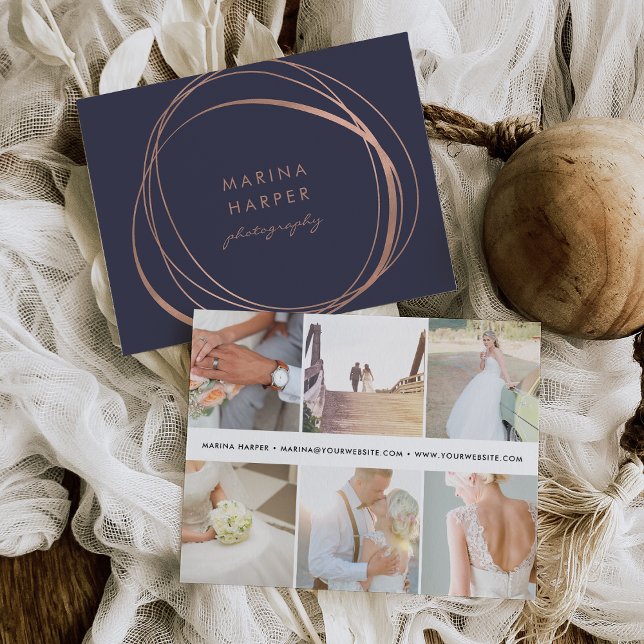 Modern Faux Rose Gold Logo Postcard (Creator Uploaded)