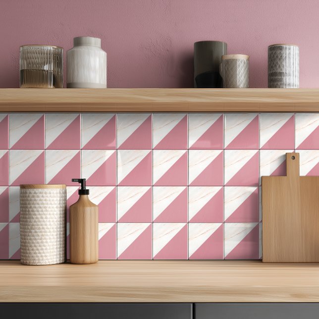 Modern Faux Rose Gold Marble Ceramic Tile (Creator Uploaded)