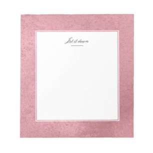 Modern faux rose gold notepad