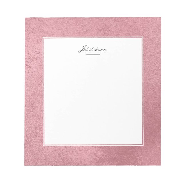 Modern faux rose gold notepad (Front)