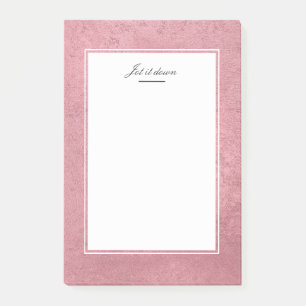 Modern faux rose gold post-it notes