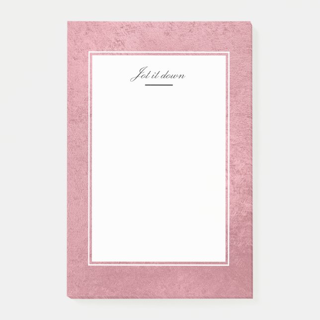 Modern faux rose gold post-it notes (Front)