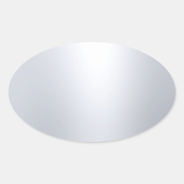 Modern Faux Silver Blank Template Glamourous Oval Sticker (Front)