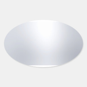 Modern Faux Silver Blank Template Glamourous Oval Sticker