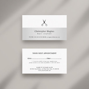 Modern Faux Silver White Hair Stylist Appointment