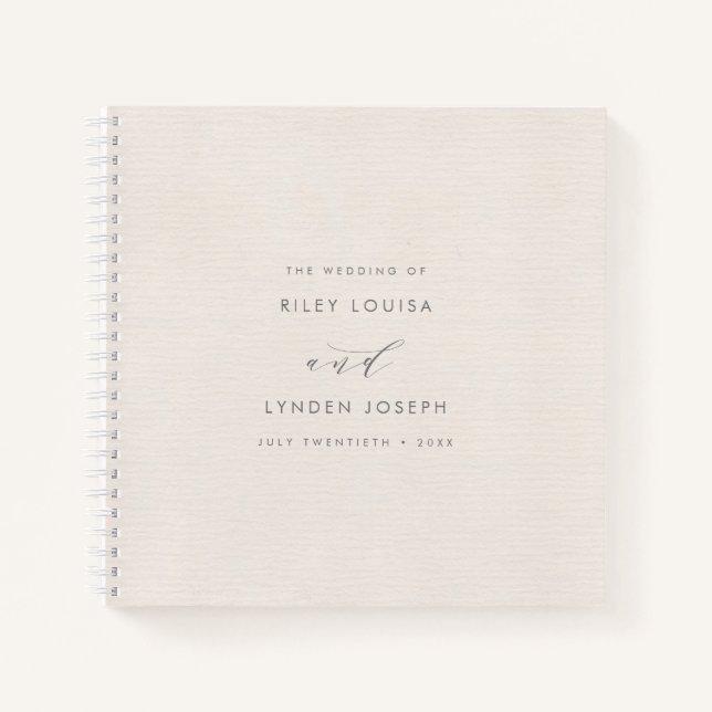 Modern Faux-Textured Budget Elegant Guest Book (Front)