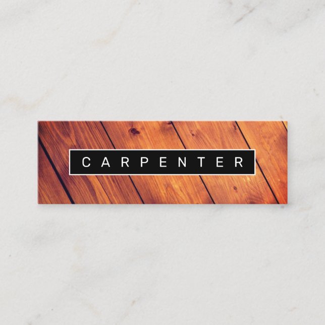 Modern faux woodwork frame mini business card (Front)