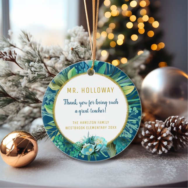 Modern Favorite Teacher For Him Christmas Gift Ceramic Ornament (Creator Uploaded)