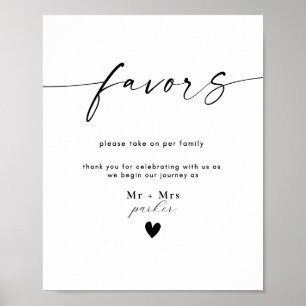 Modern Favour Wedding Sign