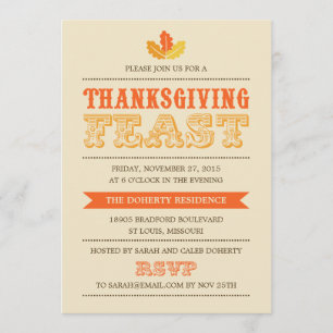 Modern Feast Thanksgiving Dinner Invitation