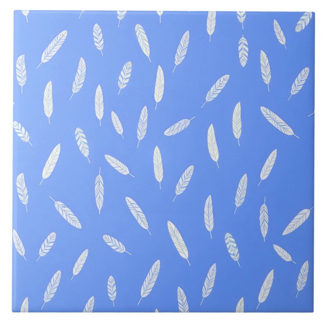 Modern Feathers Luxury Boho Collection Ceramic Tile (Front)