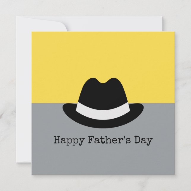Modern Fedora Colorblock  Father's Day Card (Front)