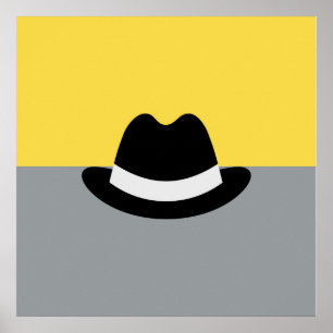 Modern Fedora Colorblock Poster