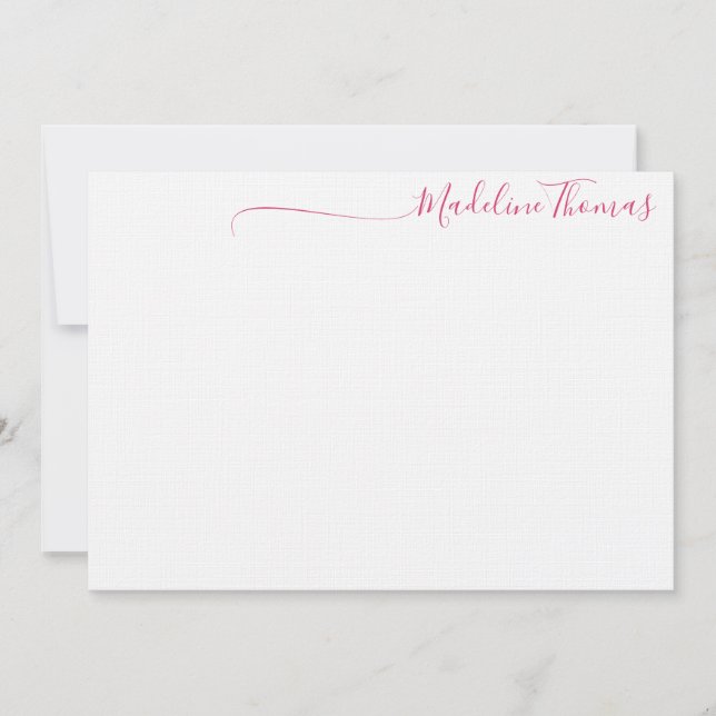 Modern Feminine Blush Pink Script Calligraphy name Card (Front)