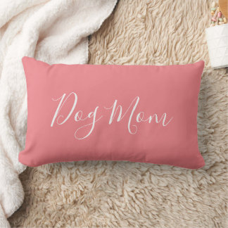 Modern Feminine Coral Script Dog Mum Lumbar Cushion