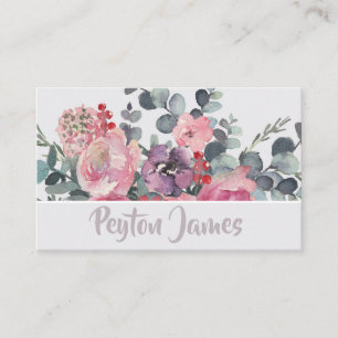 Modern Feminine Floral Business Card