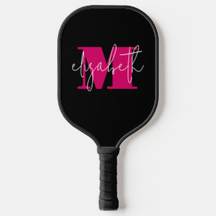 Modern Feminine Monogram Custom Name Pickleball Paddle