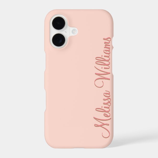 Modern Feminine Solid Soft Pink Script Custom Name (Back)