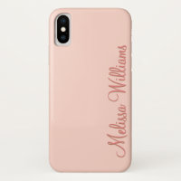 Modern Feminine Solid Soft Pink Script Custom Name