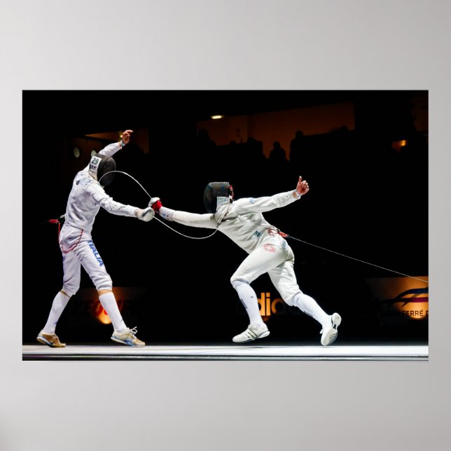 Modern Fencing Sword Fighting Dual Poster (Front)