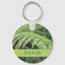 Modern Fern's Leaf green Key Ring