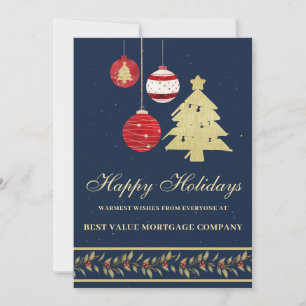 Modern Festive Business Logo QR Holiday Card