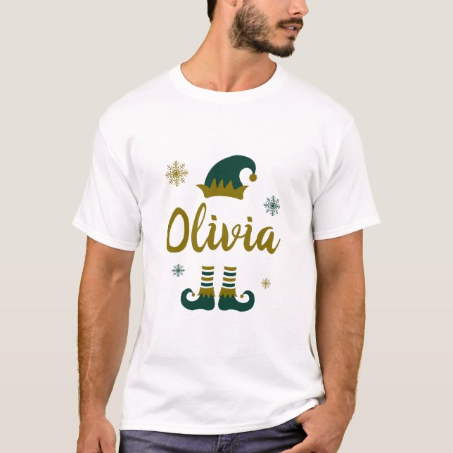 Modern Festive Christmas Elf T-Shirt (Front)