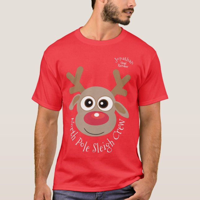 Modern Festive Christmas Family Fun  T-Shirt (Front)