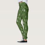 Modern Festive Christmas Forest Trees Green Leggings<br><div class="desc">Share the spirit of the Christmas holiday season with these leggings featuring a pattern of modern, abstract Christmas and forest trees in two-tone colours of sage and olive green against an editable green background colour you can change to create your own custom look. ASSISTANCE: For help with design modification or...</div>