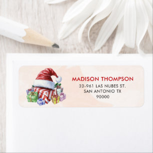Modern Festive Christmas Party  Return Address Label
