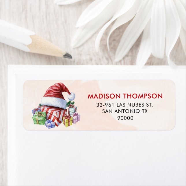 Modern Festive Christmas Party  Return Address Label (Insitu)
