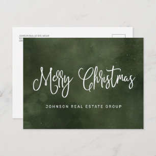 Modern Festive Green Christmas Business Holiday Postcard