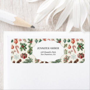 Modern Festive Holiday Simple Rustic Boho Return Address Label