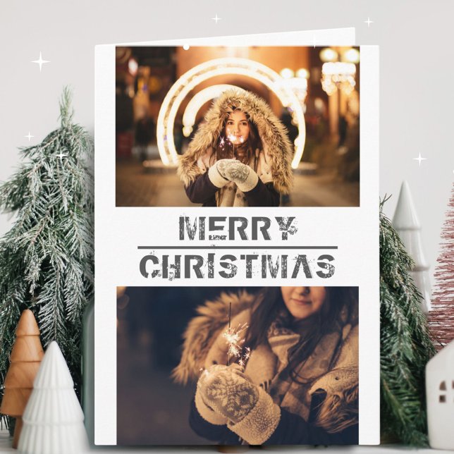 Modern Festive Merry Christmas Photo Card (Creator Uploaded)