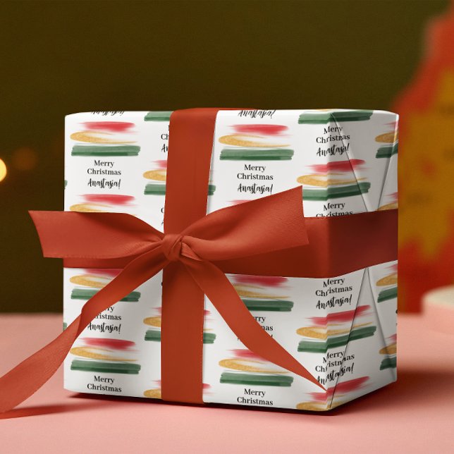 Modern Festive Merry Christmas Wrapping Paper (Creator Uploaded)