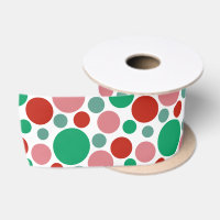 Modern Festive Polka Dot Red Pink Green Pattern