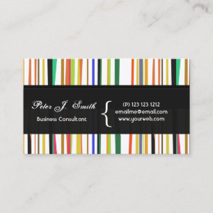 Modern Festive Pop Versatile Colourful Stripes Business Card