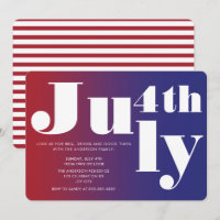 Modern Festive Red Blue Gradient 4th of July