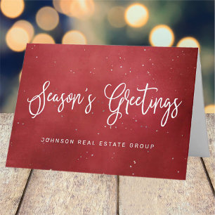 Modern Festive Red Christmas Business Holiday Card