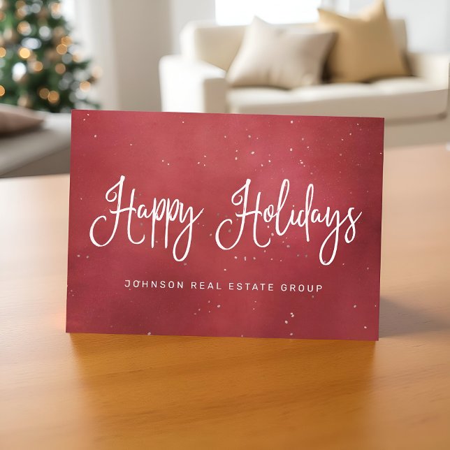 Modern Festive Red Christmas Business Holiday Card (Creator Uploaded)
