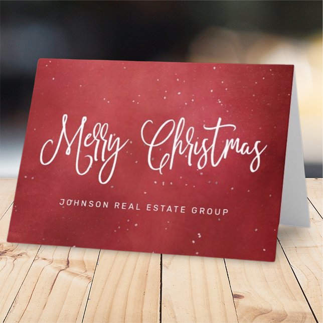 Modern Festive Red Christmas Business Holiday Card (Creator Uploaded)