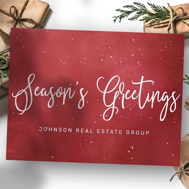 Modern Festive Red Christmas Business Holiday Postcard (Creator Uploaded)