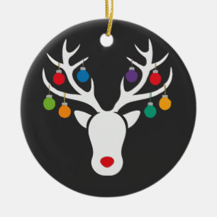 Modern Festive Rudolph Reindeer with Ornament 